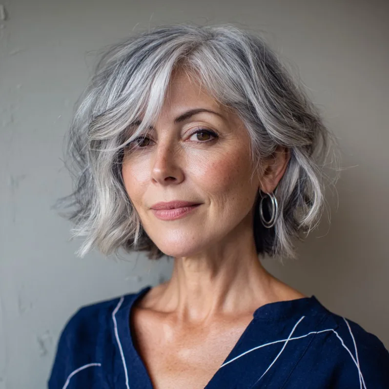 Textured Grey Lob with Soft Waves