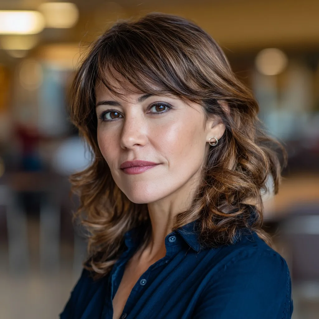 Textured Layered Bob with Face-Framing Waves