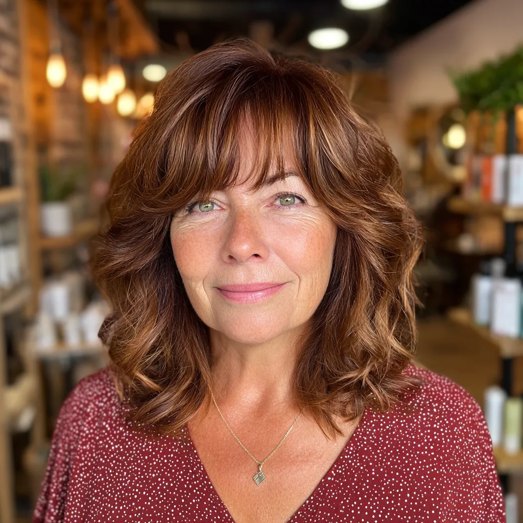 Textured Lob with Face-Framing Bangs