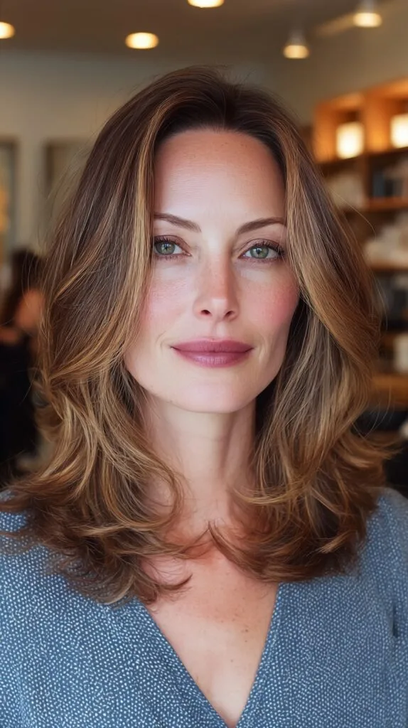 Textured Mid-Length Layered Cut for Thinning Hair