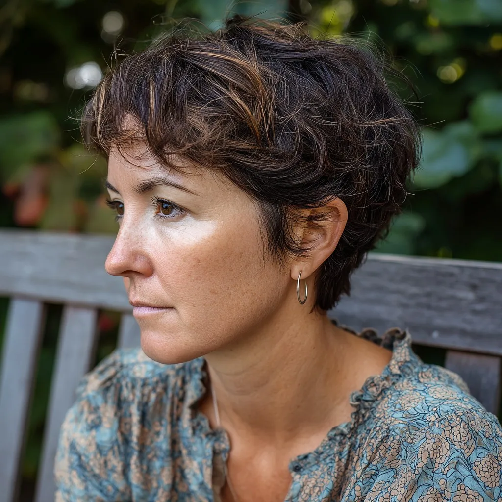 Textured Pixie Cut with Soft Curls