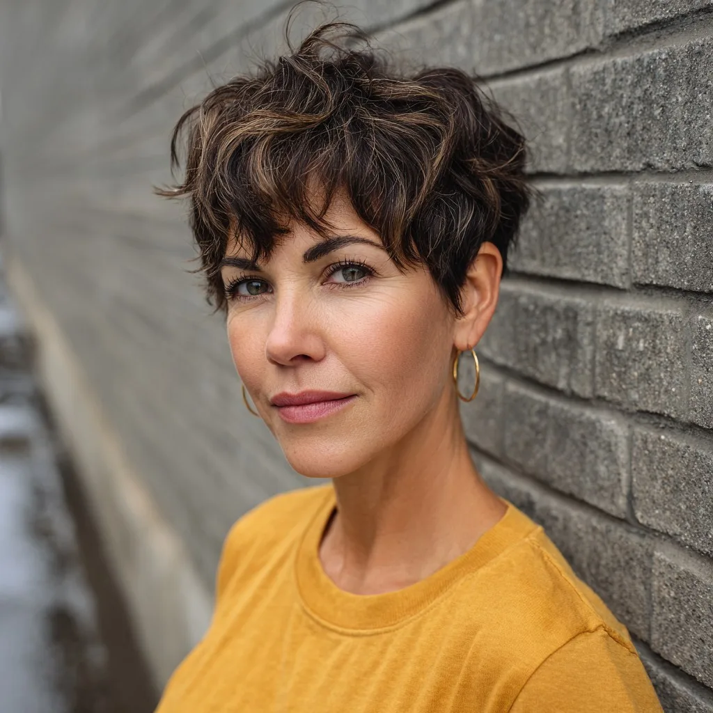 Textured Pixie Cut with Soft Highlights