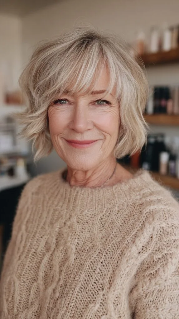 Textured Platinum Pixie Bob with Natural Contrast