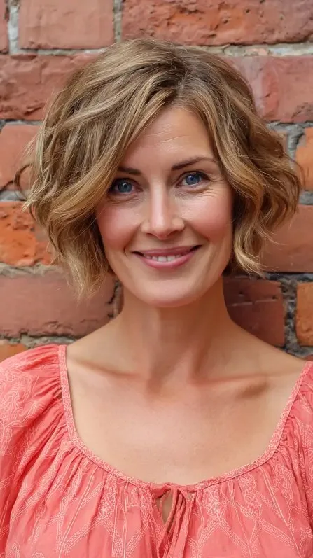 Textured Ripple Bob with Soft Beachy Waves