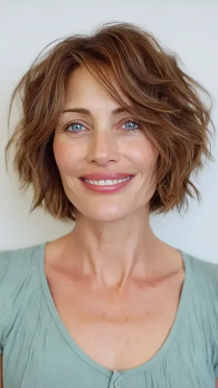 Textured Ripple Bob with Soft Layers