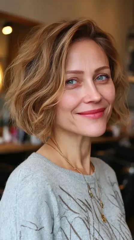 Textured Ripple Bob with Soft Waves