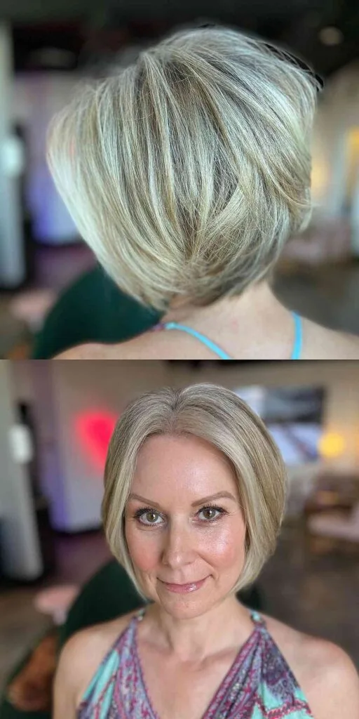 Textured Shaggy Bob with Layers for 50-Year-Olds with Thick Hair