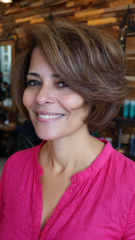 Textured Short Bob with Flattering Side Bangs