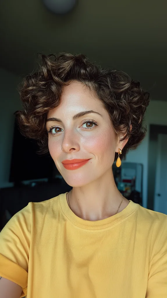 Textured Short Curly Cut with Defined Ringlets