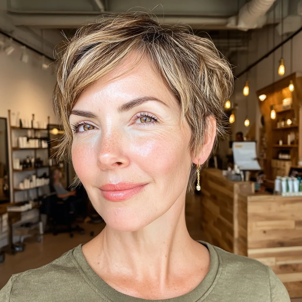 Textured Short Pixie Cut with Soft Layers
