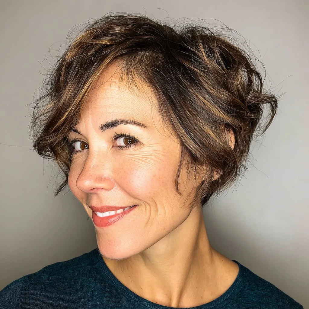 Textured Short Pixie Cut with Soft Waves