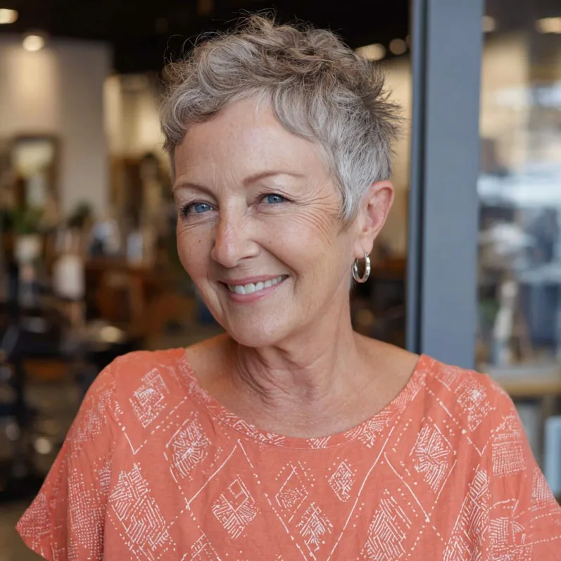 Textured Short Razor-Cut Pixie with Subtle Layers
