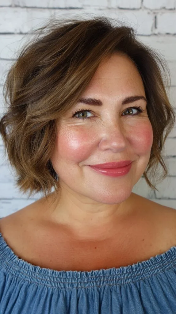 Textured Shoulder-Length Bob with Soft Waves