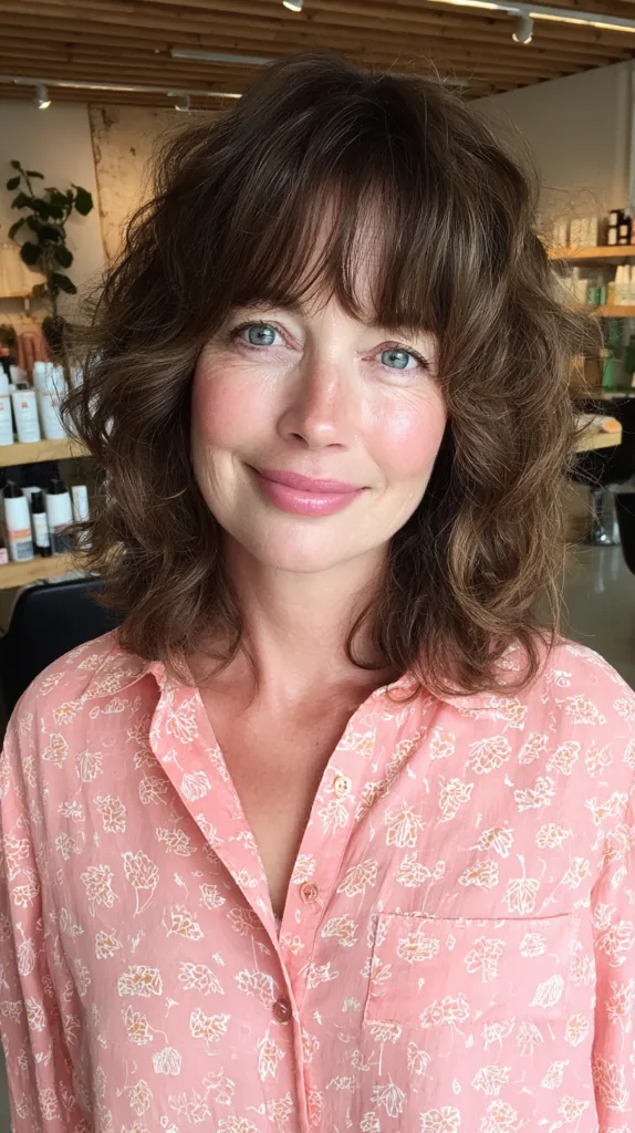 Textured Shoulder-Length Cut with Soft Bangs