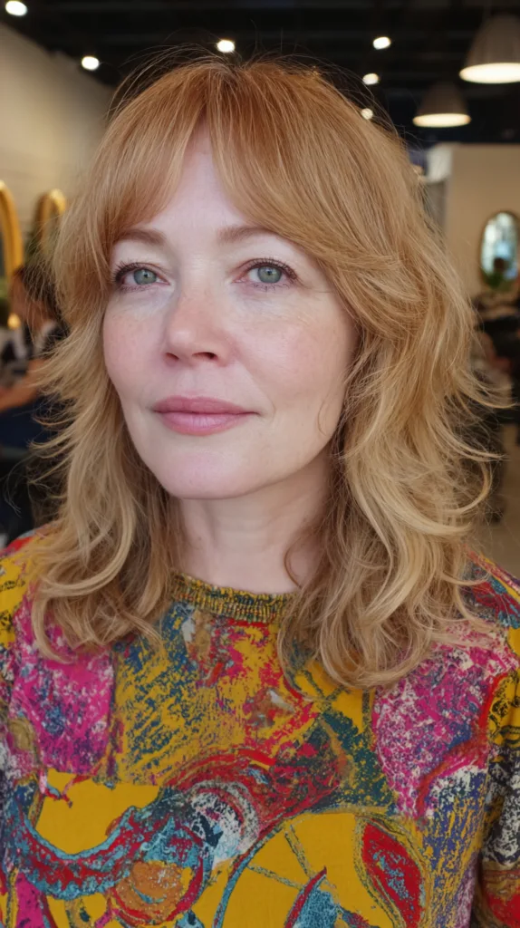 Textured Shoulder-Length Cut with Soft Curtain Bangs