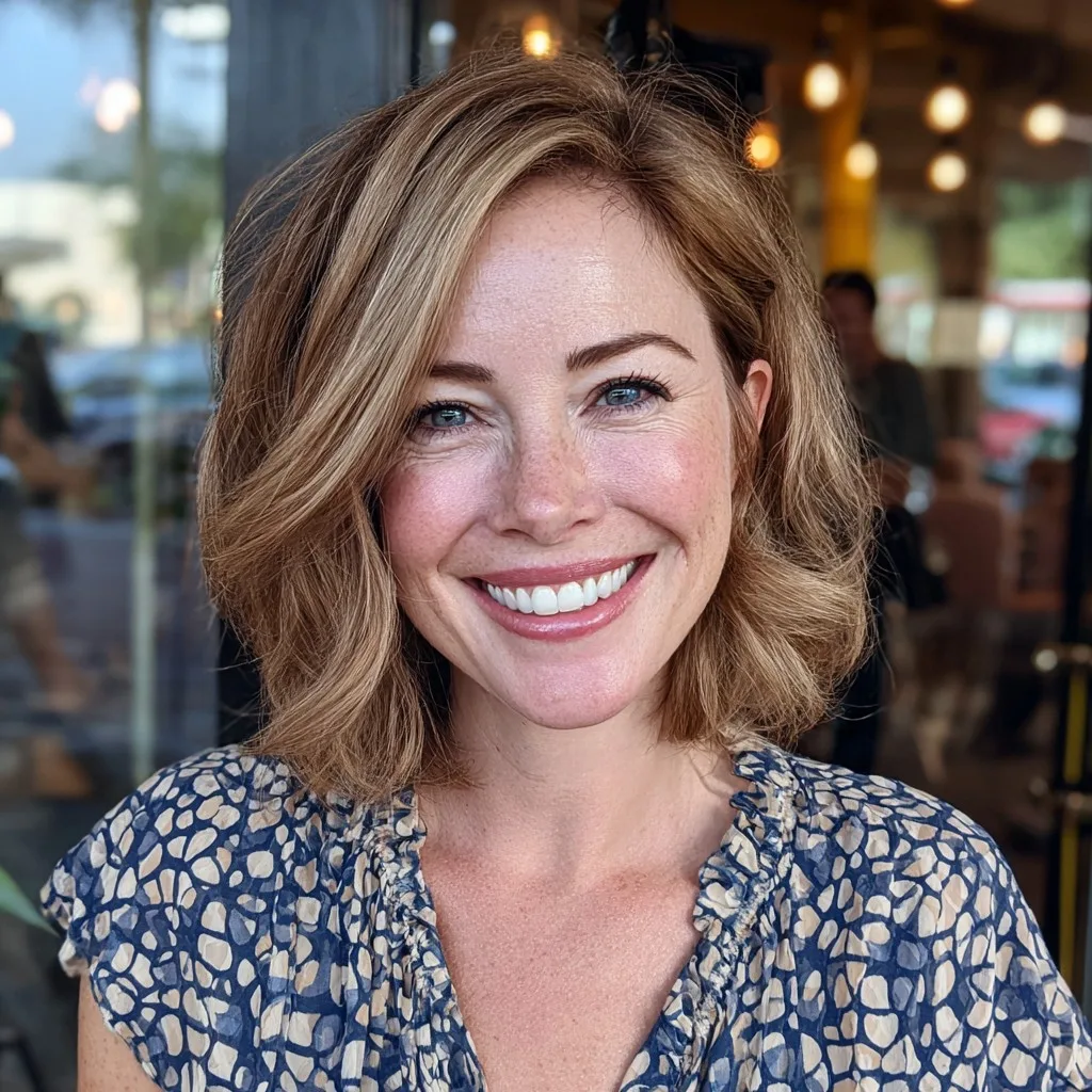 Textured Shoulder-Length Cut with Soft Waves