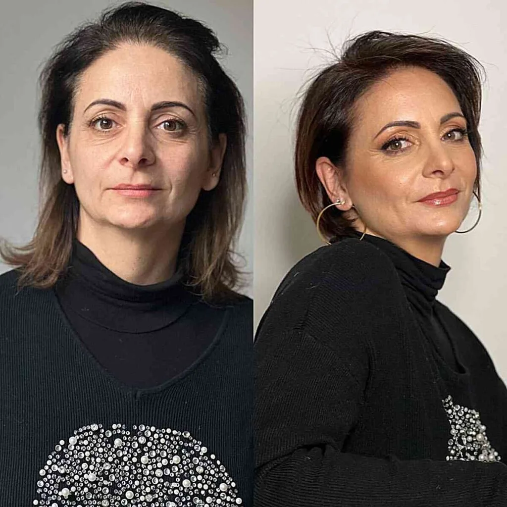 Textured Side-Parted Wavy Bob for Women Over 50 with Square Faces
