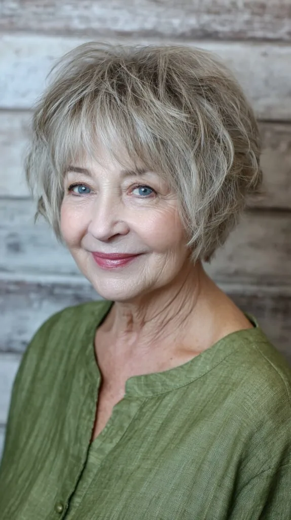 Textured Silver Bob with Subtle Waves