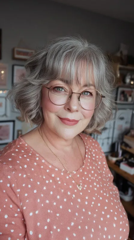 Textured Silver Waves with Soft Undercut