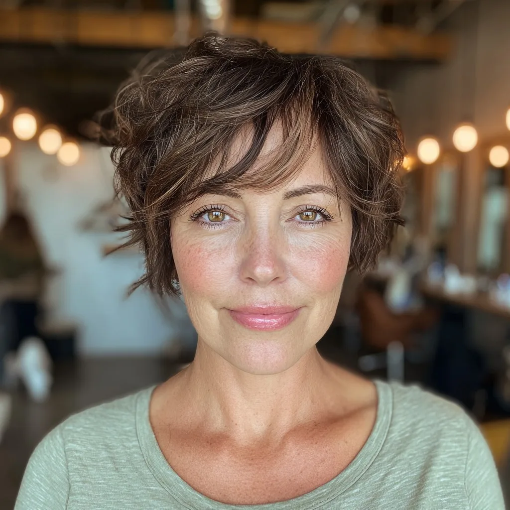 Textured Touseled Pixie Cut with Soft Bangs