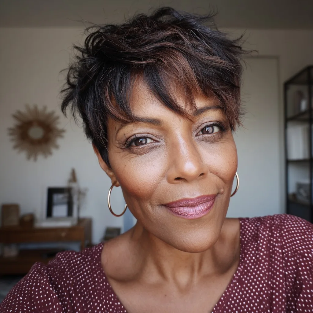 Textured Touseled Pixie with Soft Bangs