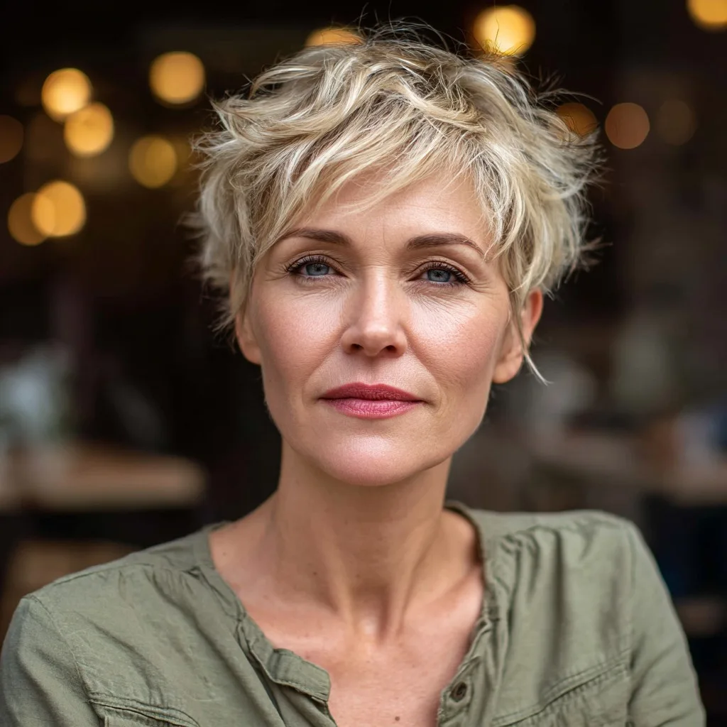 Textured Touseled Pixie with Soft Waves