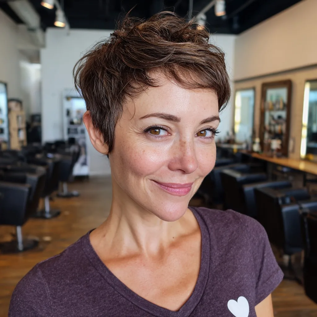 Textured Touseled Pixie with Subtle Highlights