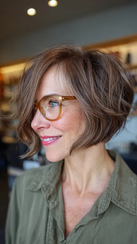 Textured Wedge Bob with Soft Waves