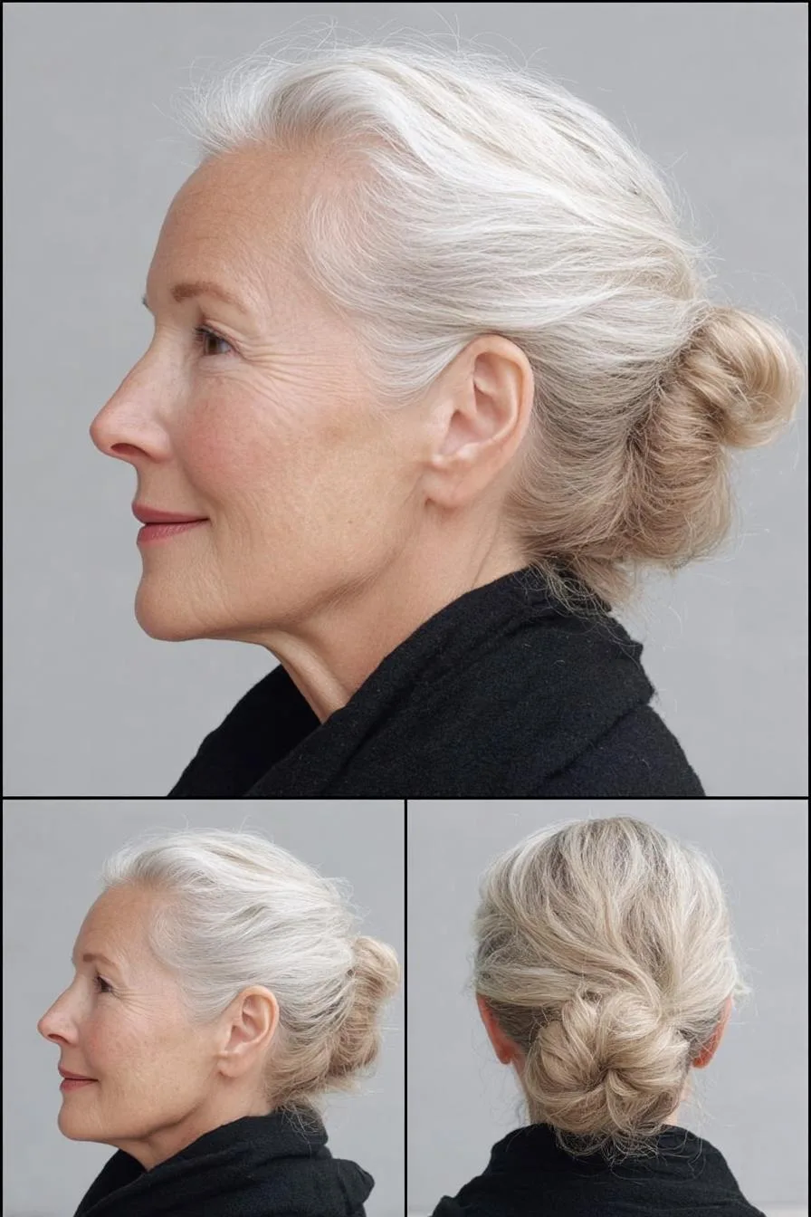 Timeless Silver Elegance Bun