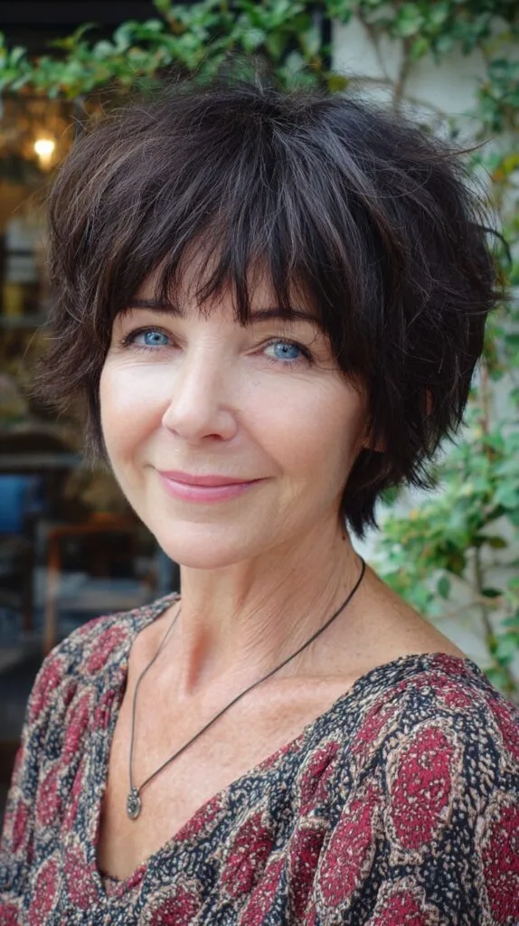 Tousled Chocolate Pixie-Bob with Soft Micro Bangs
