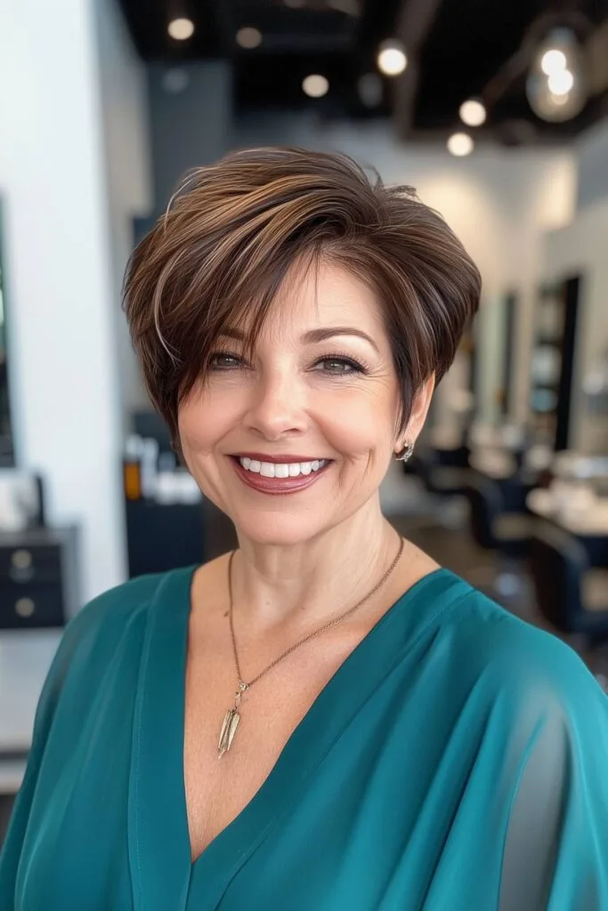 Trimmed asymmetrical bob for fine hair