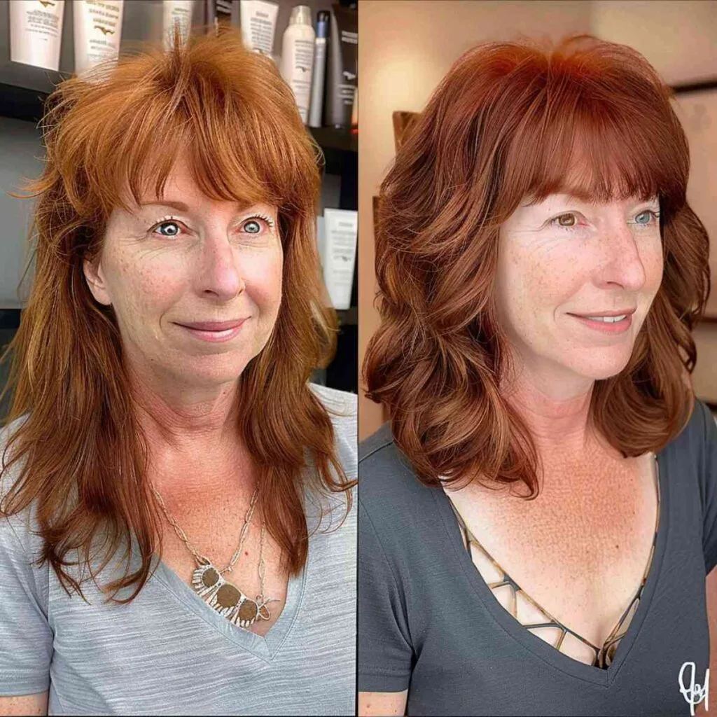 Versatile Mid-Length Shagged Bob with Bangs