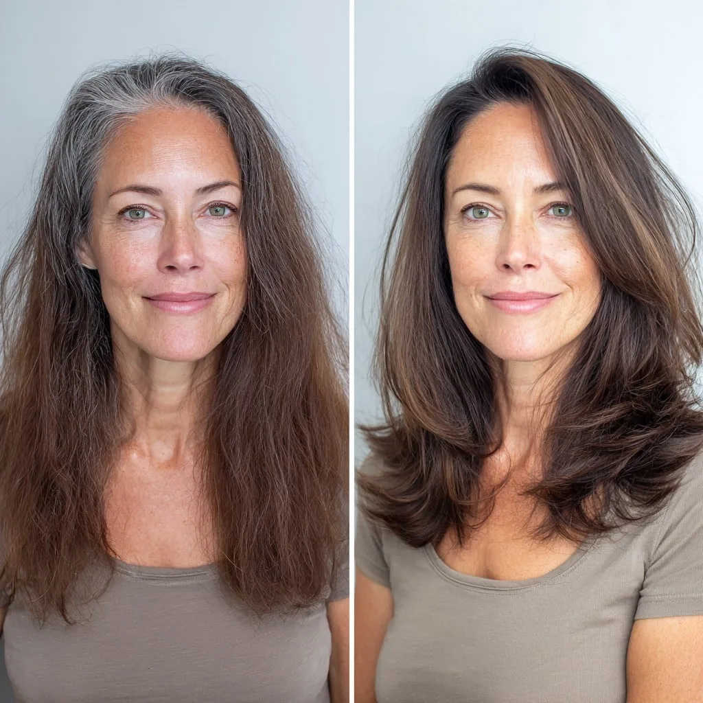 Voluminous Face-Framing Butterfly Cut with Soft Blowout