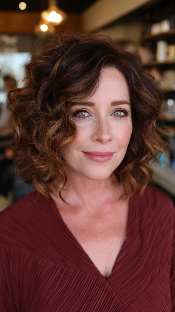 Warm Auburn Curls with Soft Voluminous Layers