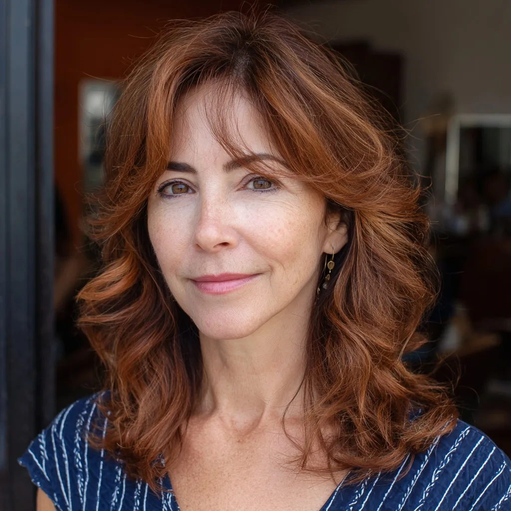 Warm Auburn Waves with Soft Face-Framing Layers