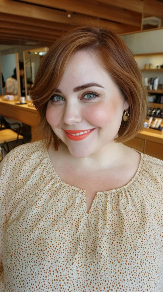 Warm Copper Textured Bob with Soft Layers