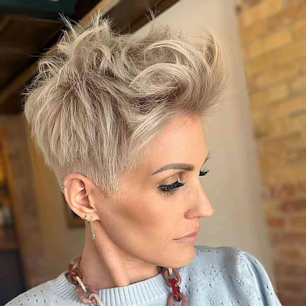 Auburn Textured Pixie Cut for Women Over 40