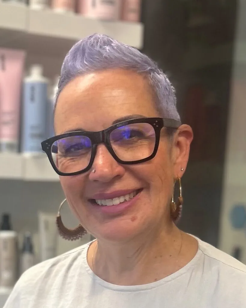 Bold Textured Pixie with Soft Lavender Hues