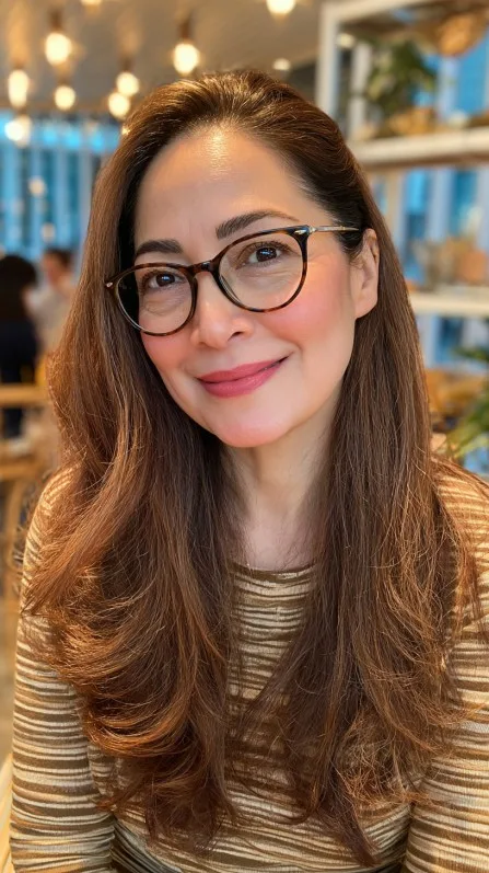 Brunette Feathered Layers with Soft Framing
