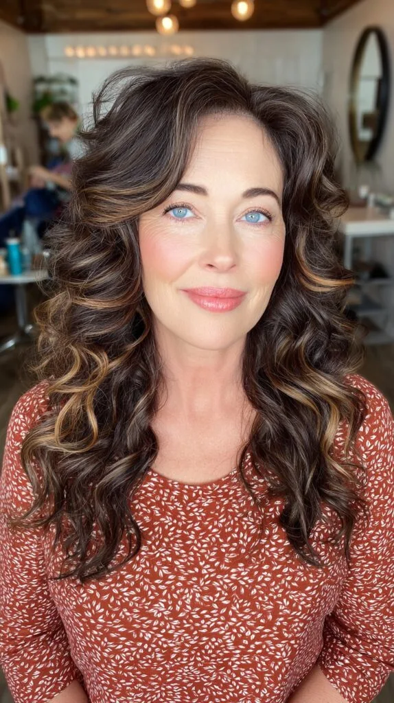 Brunette Waves with Subtle Honey Highlights