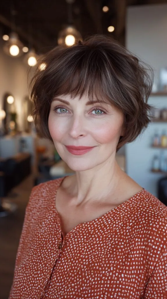 Charming Chestnut Tousled Bob