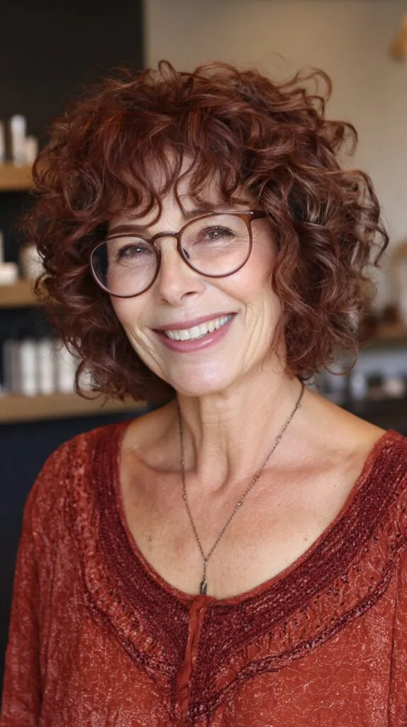 Charming Copper Curls with Voluminous Layers