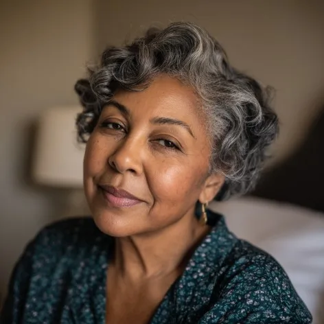 Charming Curly Silver Crop with Soft Layers