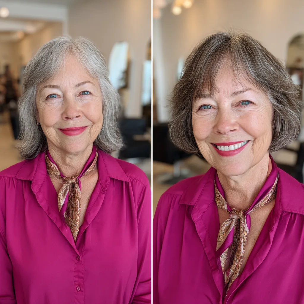Charming Silvery Shaggy Bob with Subtle Layers