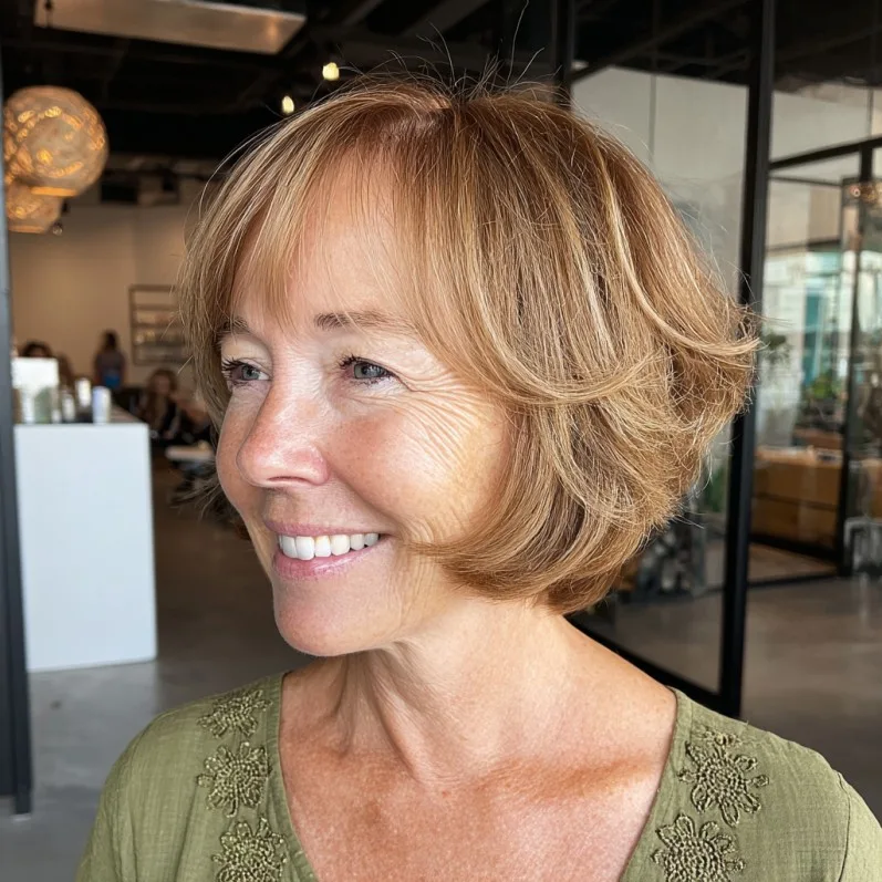 Charming Soft Wedge Bob with Subtle Highlights