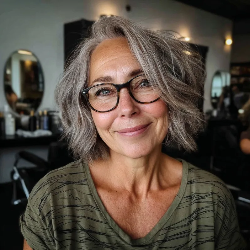 Charming Softly Textured Short Bob with Wispy Ends