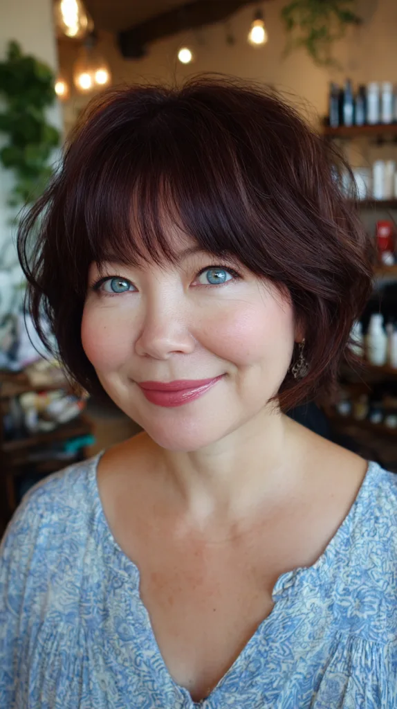 Charming Textured Bob with Wispy Bangs