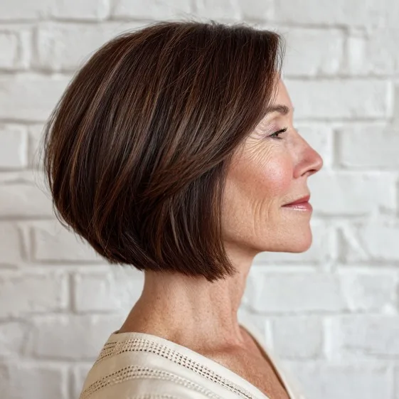 Chic Angular Bob with Subtle Layers