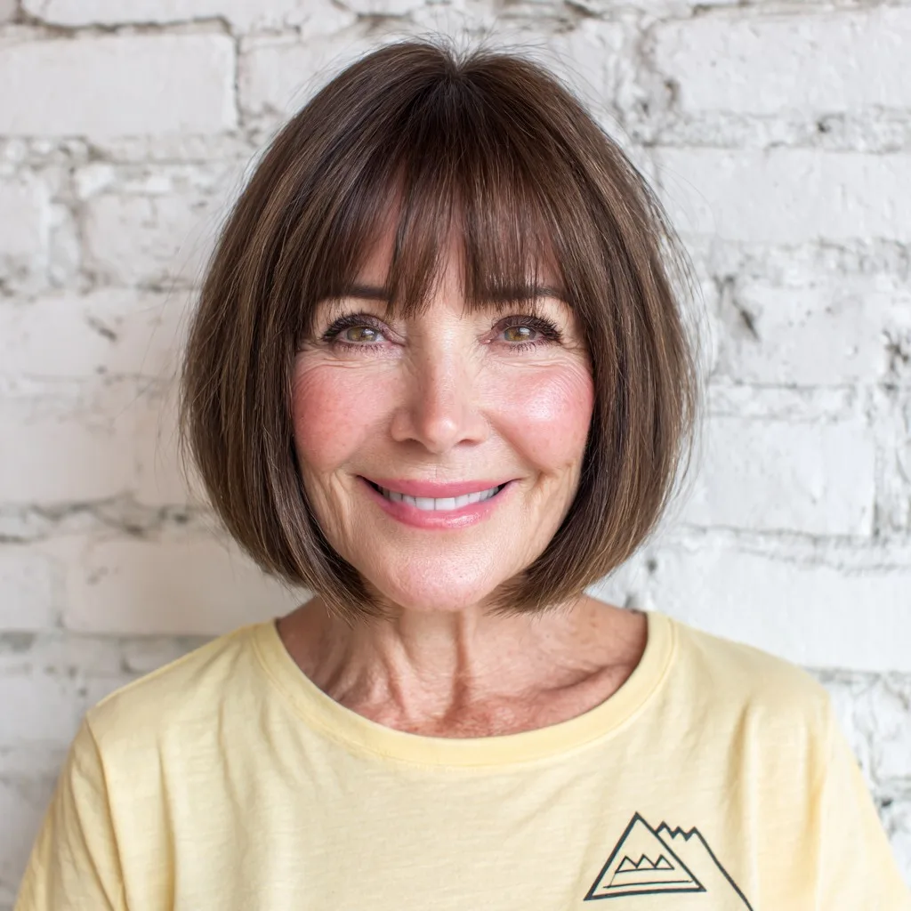 Chic Blunt Bob with Soft Bangs