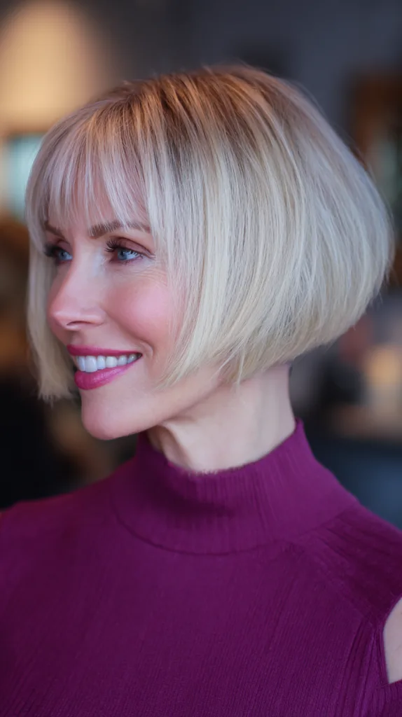 Chic Blunt Bob with Soft Bangs